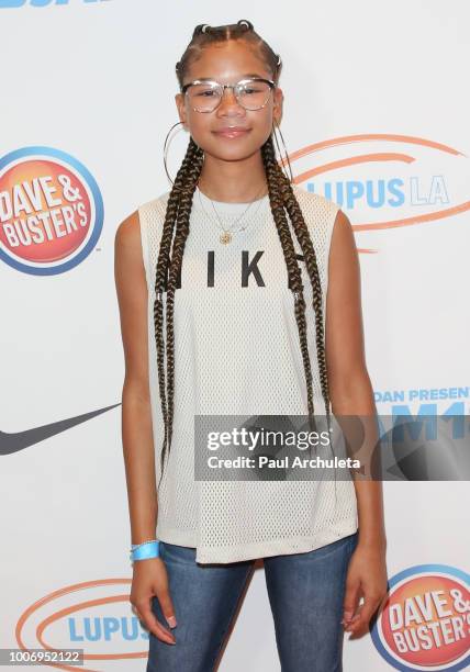 Actress Storm Reid attends the 2nd annual MBJAM18 presented by Michael B. Jordan and Lupus LA at Dave & Buster's on July 28, 2018 in Los Angeles,...