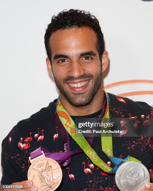 Olympic Gymnast Danell Leyva attends the 2nd annual MBJAM18 presented by Michael B. Jordan and Lupus LA at Dave & Buster's on July 28, 2018 in Los...