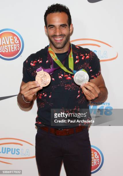 Olympic Gymnast Danell Leyva attends the 2nd annual MBJAM18 presented by Michael B. Jordan and Lupus LA at Dave & Buster's on July 28, 2018 in Los...