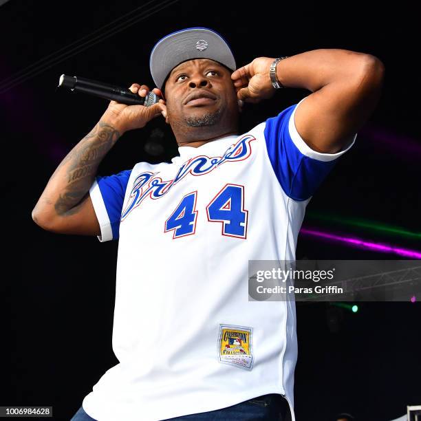 Rapper Scarface performs onstage during "The Legends of Hip-Hop" concert at Wolf Creek Amphitheater on July 28, 2018 in Atlanta, Georgia.