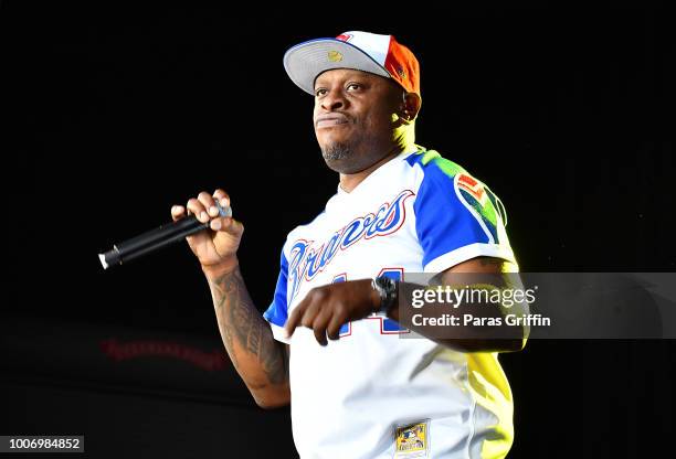 Rapper Scarface performs onstage during "The Legends of Hip-Hop" concert at Wolf Creek Amphitheater on July 28, 2018 in Atlanta, Georgia.