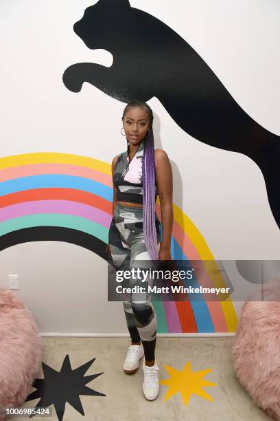 Justine Skye attends Puma's Do You. Studio on July 28, 2018 in Los Angeles, California.