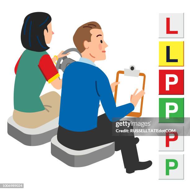 driving instructor - driving lessons l plate stock illustrations