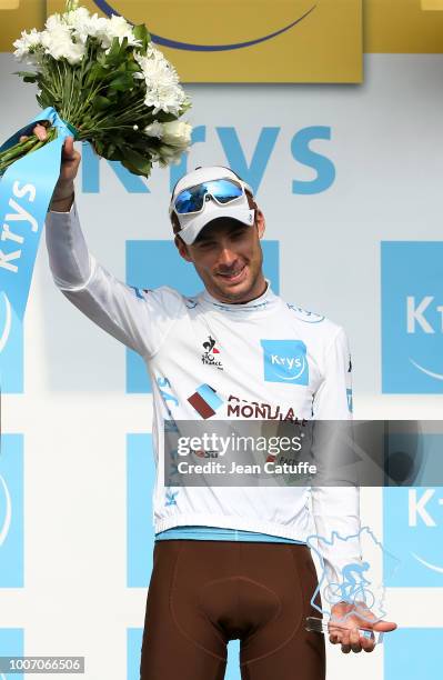 Pierre Latour of France and AG2R La Mondiale retains the white jersey of best young rider following stage 18 of Le Tour de France 2018 between...