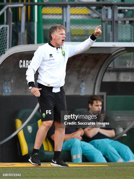 Coach Alfons Groenendijk of ADO Den Haag during the Club Friendly match between ADO Den Haag v Panathinaikos at the Cars Jeans Stadium on July 28,...