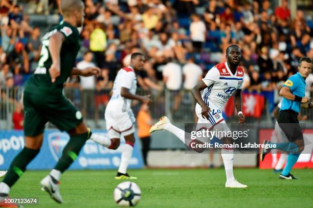 Tanguy Ndombele of Lyon during the friendly match between Olympique Lyonnais and Wolfsburg at Stade Marcel-Verchere on July 28, 2018 in...