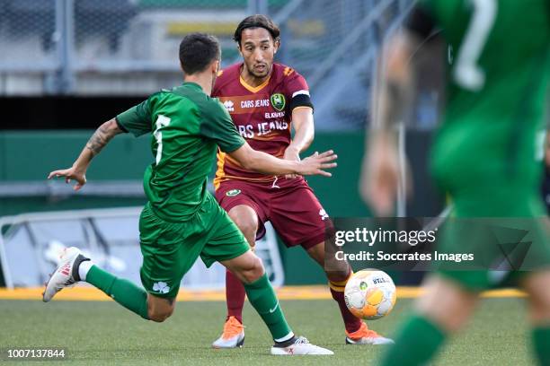 Ergys Kace of Panathinaikos, Abdenasser El Khayati of ADO Den Haag during the Club Friendly match between ADO Den Haag v Panathinaikos at the Cars...