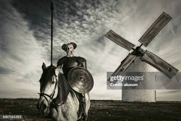 de ingenieuze gentleman don quichot van la mancha - don quixote stockfoto's en -beelden