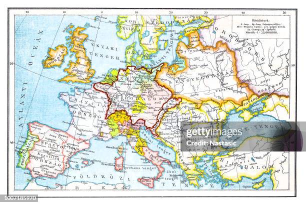 europe after the peace treaty in westphalia (1648) - atlas mythological figure stock illustrations