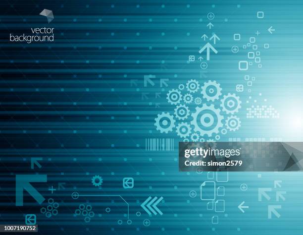 abstract technology on gear background - process automation abstract stock illustrations
