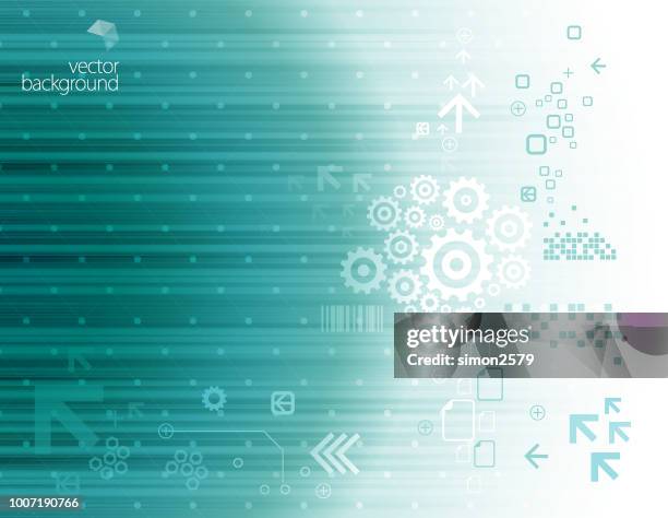 abstract technology on gear background - process automation abstract stock illustrations