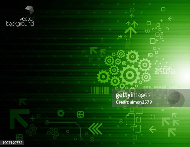 abstract technology on gear background - process automation abstract stock illustrations