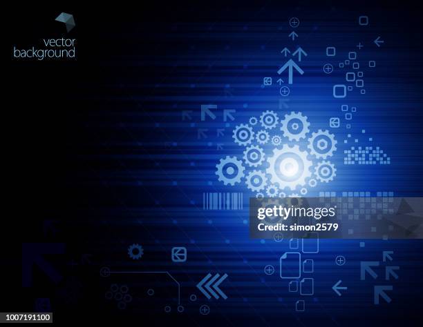 abstract technology on gear background - process automation abstract stock illustrations