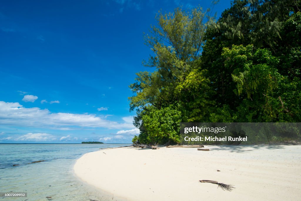 Turquoise water and a white beach on Christmas Island, Buka, Bougainville, Papua New Guinea, Pacific