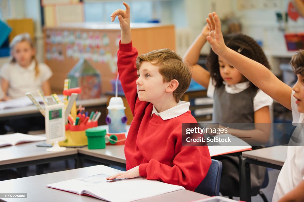 Participating in his Elementary Class