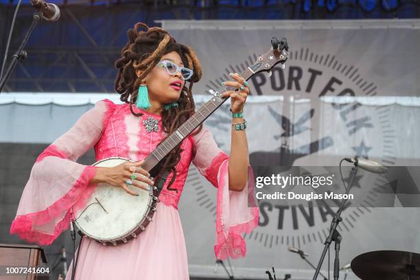 Valerie June performs during the Newport Folk Festival 2018 at Fort Adams State Park on July 28, 2018 in Newport, Rhode Island.