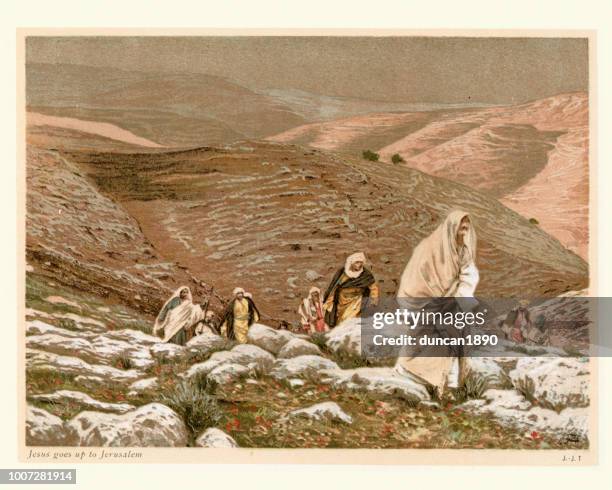 jesus geht nach jerusalem - picture of jesus christ stock-grafiken, -clipart, -cartoons und -symbole