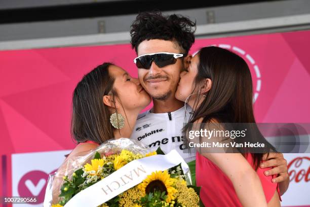 Podium / Lachlan Morton of Australia and Team Dimension Data Most Combative Rider Celebration / during the 39th Tour Wallonie 2018, Stage 2 a 193,4km...