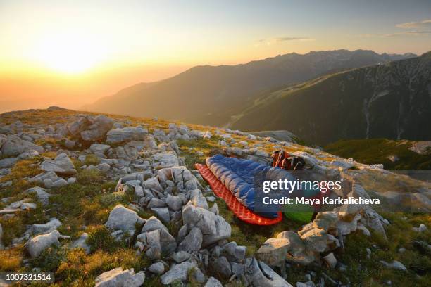 sleeping under the stars, pirin mountain, bulgaria - bivouac stock pictures, royalty-free photos & images