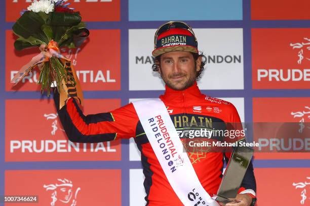 Podium / Manuele Boaro of Italy and Team Bahrain-Merida Best Sprint Rider / Celebration / during the 7th Prudential RideLondon-Surrey Classic 2018 a...