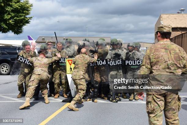 Security forces specialists from the 193rd Special Operations Security Forces Squadron, Middletown, Pennsylvania, Pennsylvania Air National Guard,...