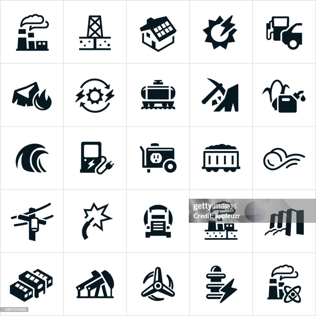 Fuel and Energy Production Icons