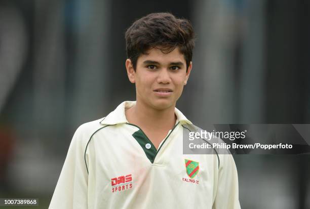 Arjun Tendulkar, son of Sachin Tendulkar, joins in with an England cricket team training session before the 2nd Ashes Test match between England and...
