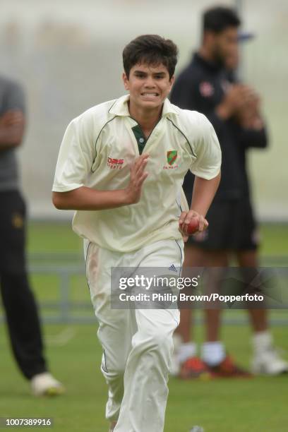 Arjun Tendulkar, son of Sachin Tendulkar, joins in with an England cricket team training session before the 2nd Ashes Test match between England and...