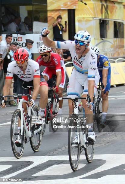 Alexander Kristoff of Norway and UAE Team Emirates wins in front of John Degenkolb of Germany and Trek Segafredo stage 21 of Le Tour de France 2018...