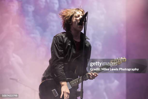 Van McCann of Catfish and the Bottlemen performs live on stage at Cardiff Castle on July 29, 2018 in Cardiff, Wales.