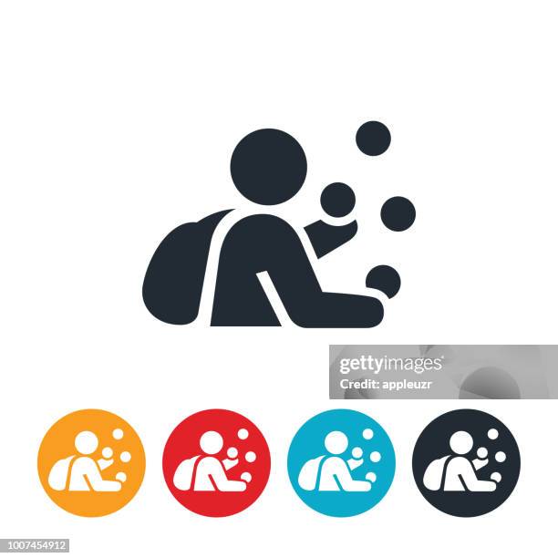 student juggling demands icon - juggling responsibilities stock illustrations