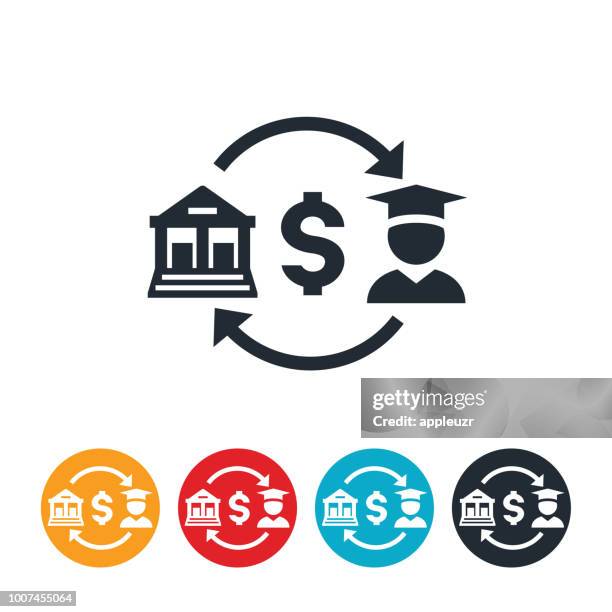 stockillustraties, clipart, cartoons en iconen met student lening pictogram - student loan