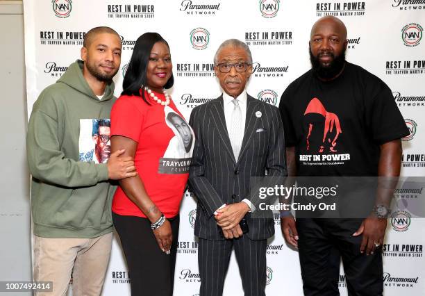 Sybrina Fulton, Jussie Smollett, Al Sharpton and Tracy Martin attend the Screening And Panel For "Rest In Power: The Trayvon Martin Story" at The...