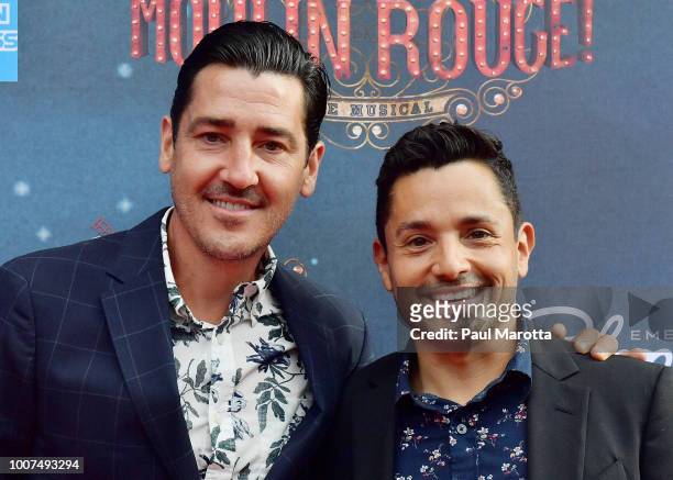 Singer Jonathan Knight and Harley Rodriguez arrive at the grand re-opening of Boston's Emerson Colonial Theatre with the gala performance of "Moulin...