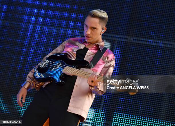 British musician Oliver Sim of The xx performs during the Panorama Music Festival on Randall's Island on July 29, 2018 in New York.