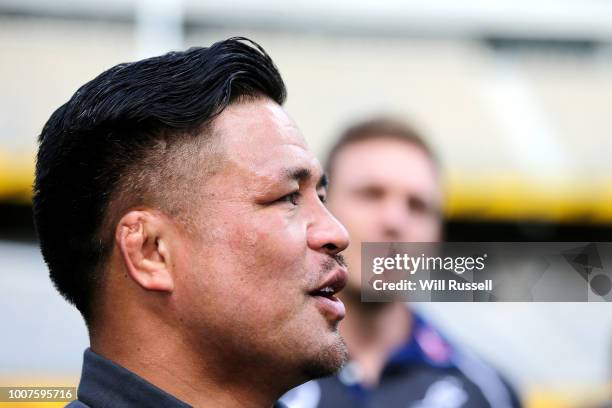 Classic All Black Keven Mealamu during the 2019 Bledisloe Cup Media Announcement at Optus Stadium on July 30, 2018 in Perth, Australia.