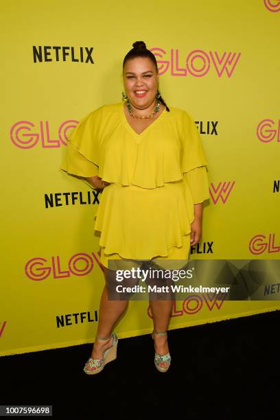 Britney Young attend Netflix's "Glow" celebrates its 10 Emmy Nominations with Roller-Skating event at World on Wheels on July 29, 2018 in Los...