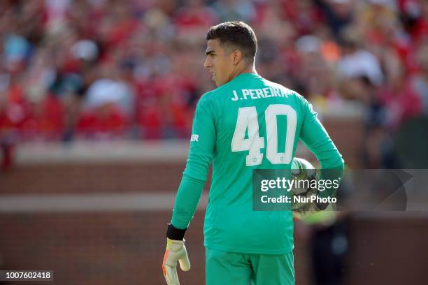 Goalkeeper Joel Dinis Castro Pereira of Manchester United looks up the field during an International Champions Cup match between Manchester United...