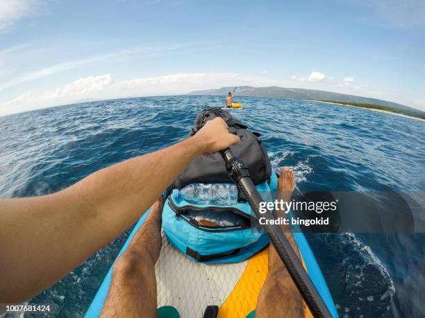 Personal Perspective Of A Stand Up Paddler High-Res Stock Photo