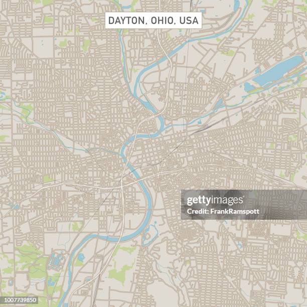 ilustrações de stock, clip art, desenhos animados e ícones de dayton ohio us city street map - dayton