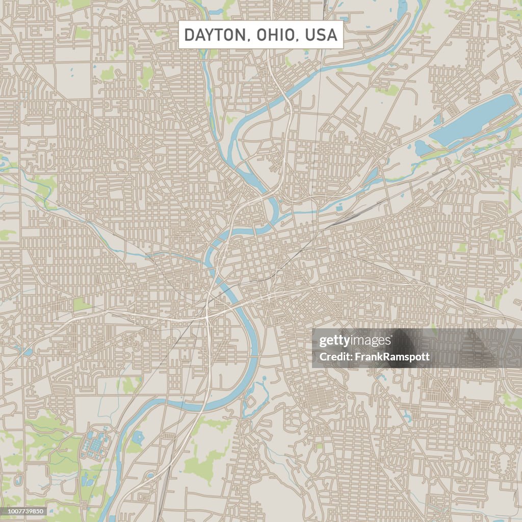 Dayton Ohio US City Street Map