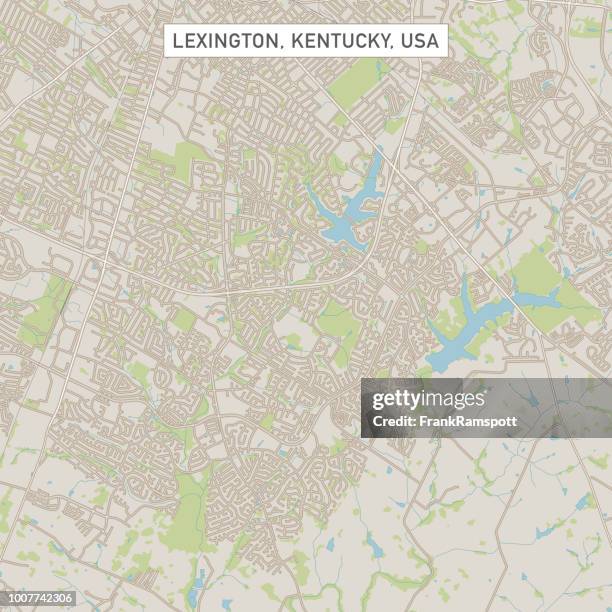 lexington kentucky us city street map - lexington ky stock illustrations