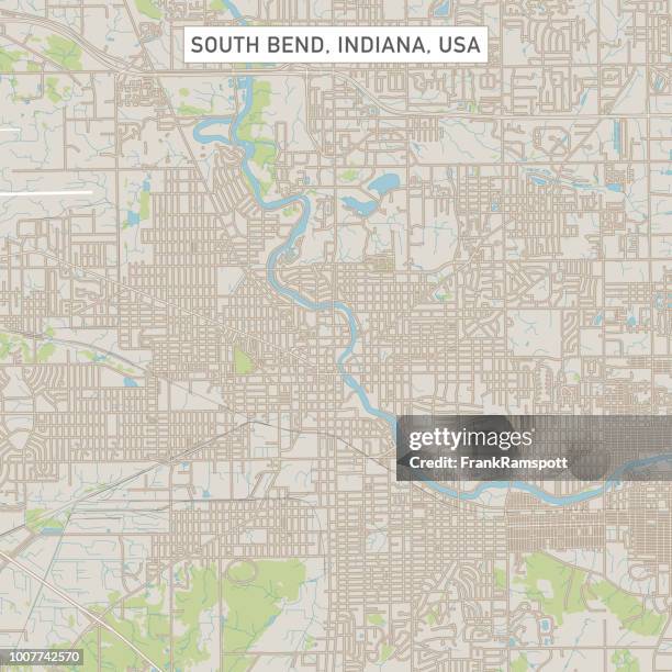 south bend indiana us city street map - south bend indiana aerial stock illustrations
