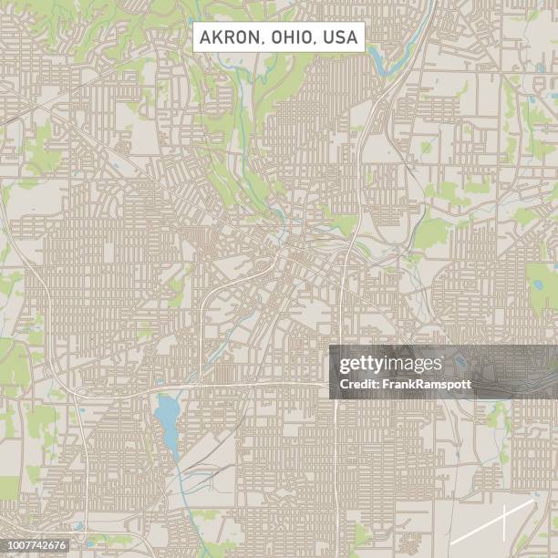 Akron Ohio Us City Street Map High Res Vector Graphic Getty Images Akron Ohio Us City Street Map 