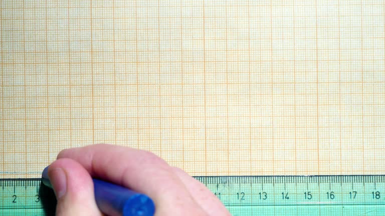Graph Paper With Ruler Reference Ruler and crayon on graph paper 동영상 (1007742844) - 게티이미지뱅크