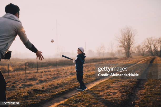 playing catch on a field - playing catch stock pictures, royalty-free photos & images