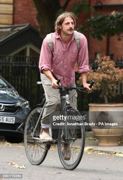 Boris Johnson's son Milo outside the Foreign Secretary's official residence at Carlton Gardens, central London, where the former incumbent is moving...