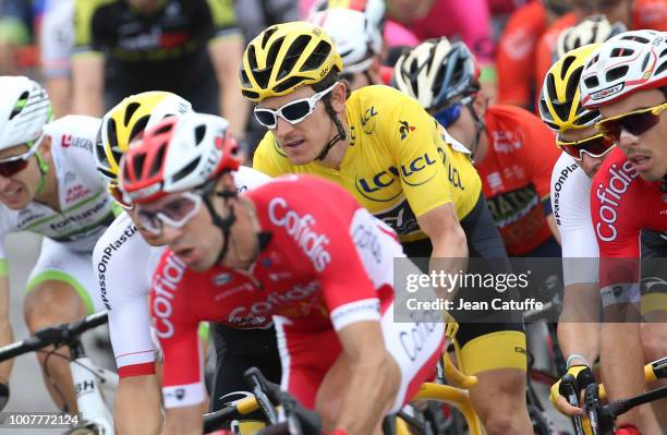 Yellow jersey Geraint Thomas of Great Britain and Team Sky during stage 21 of Le Tour de France 2018 between Houilles and Paris, avenue des...