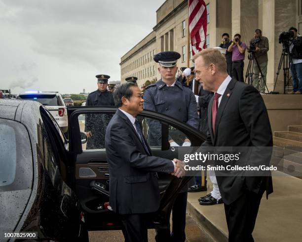 Deputy Secretary of Defense Patrick M Shanahan meets with Vietnamese General Do Ba Ty, Vice Chairman of Vietnam National Assembly at the Pentagon in...