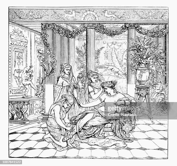 羅馬女士在她的廁所 - ancient rome 幅插畫檔、美工圖案、卡通及圖標